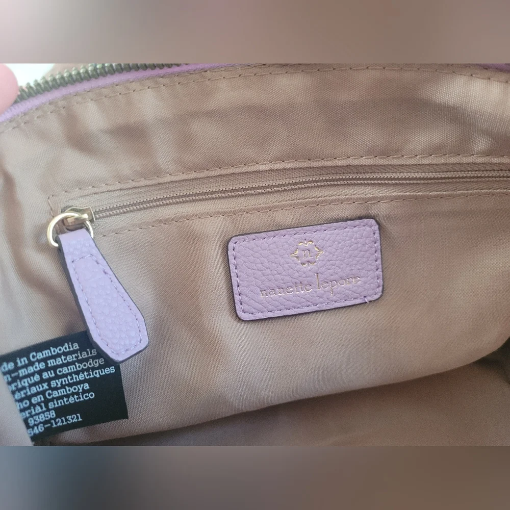 Nanette Lepore Lavender Dome Satchel Shoulder Bag Spring Girlie Pastel Lilac